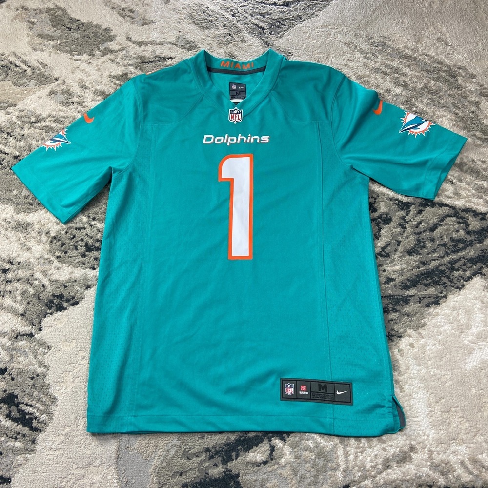 Miami Dolphins Limited Jersey Mens M Aqua Tua Tagovailoa #1 Nike Football NFL